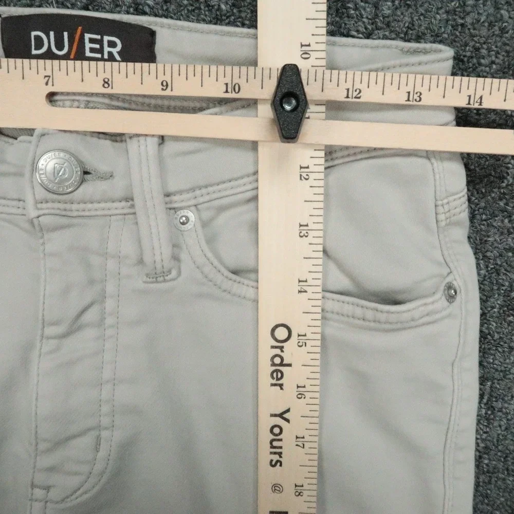 DUER Pants Mens 28x30 Gray No Sweat N2X Slim 5 Pocket Stretch *